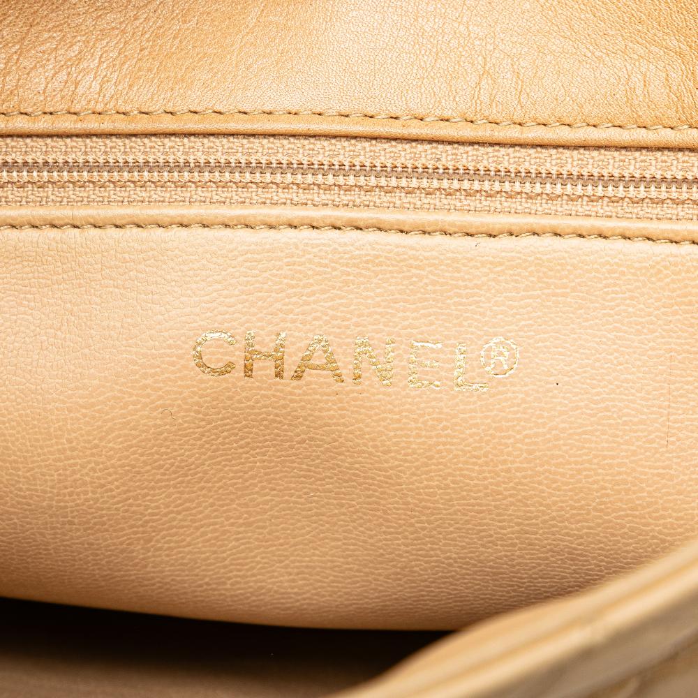 Beige Leather Chanel Shoulder Bag