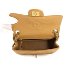 Beige Leather Chanel Shoulder Bag