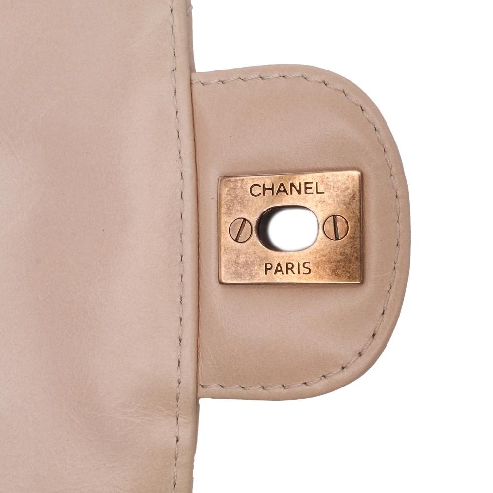 Beige Leather Chanel Flap Bag
