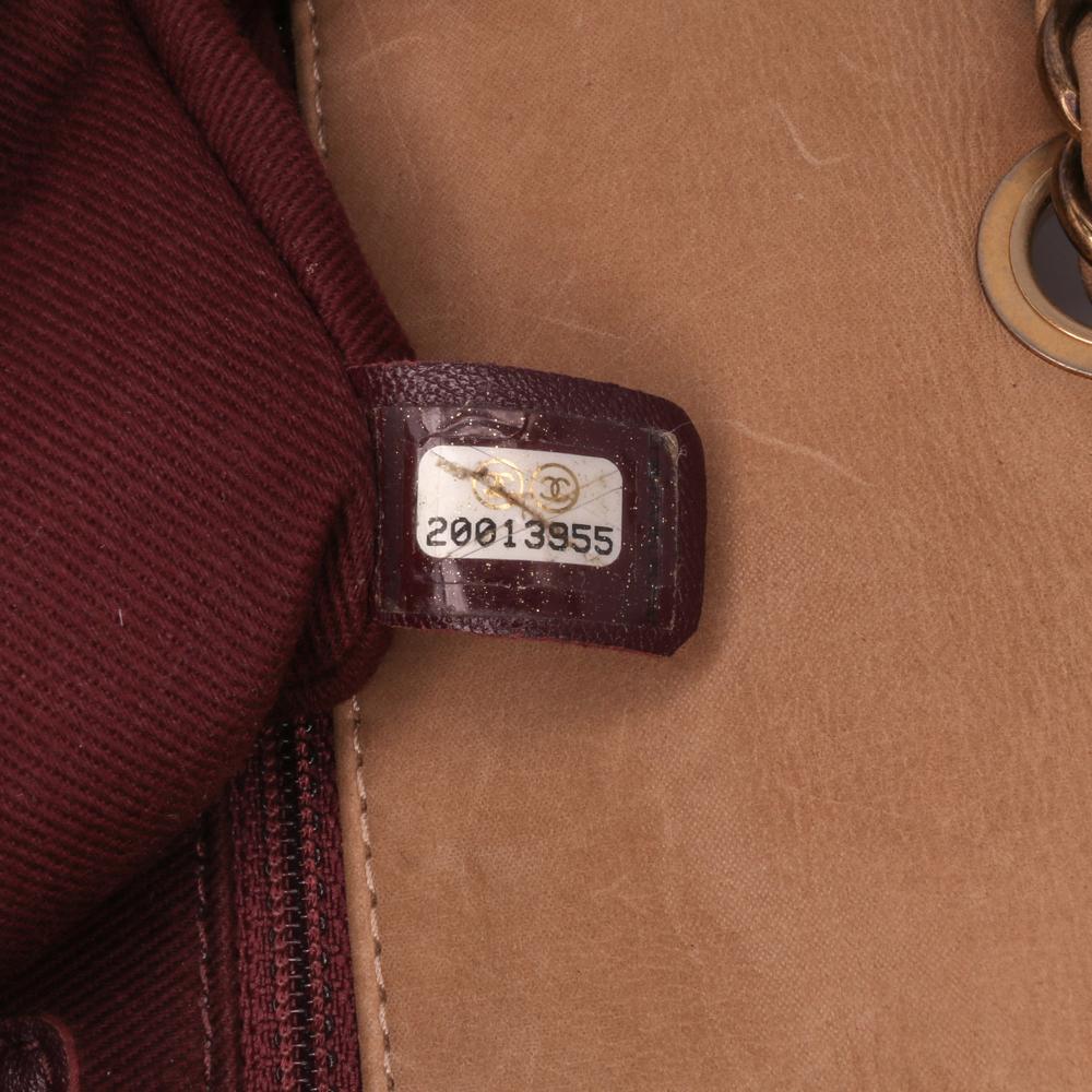 Beige Leather Chanel Flap Bag