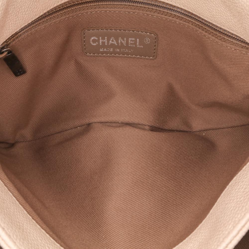 Beige Leather Chanel Flap Bag