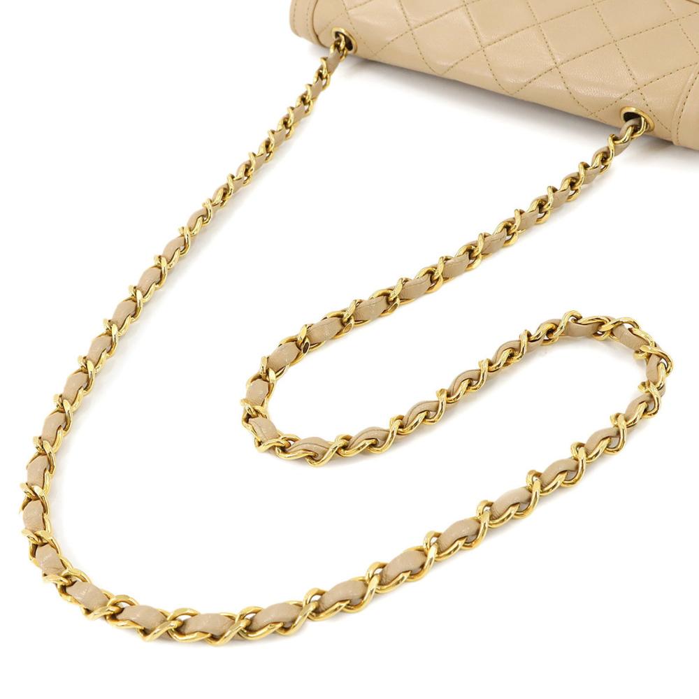 Beige Leather Chanel Shoulder Bag