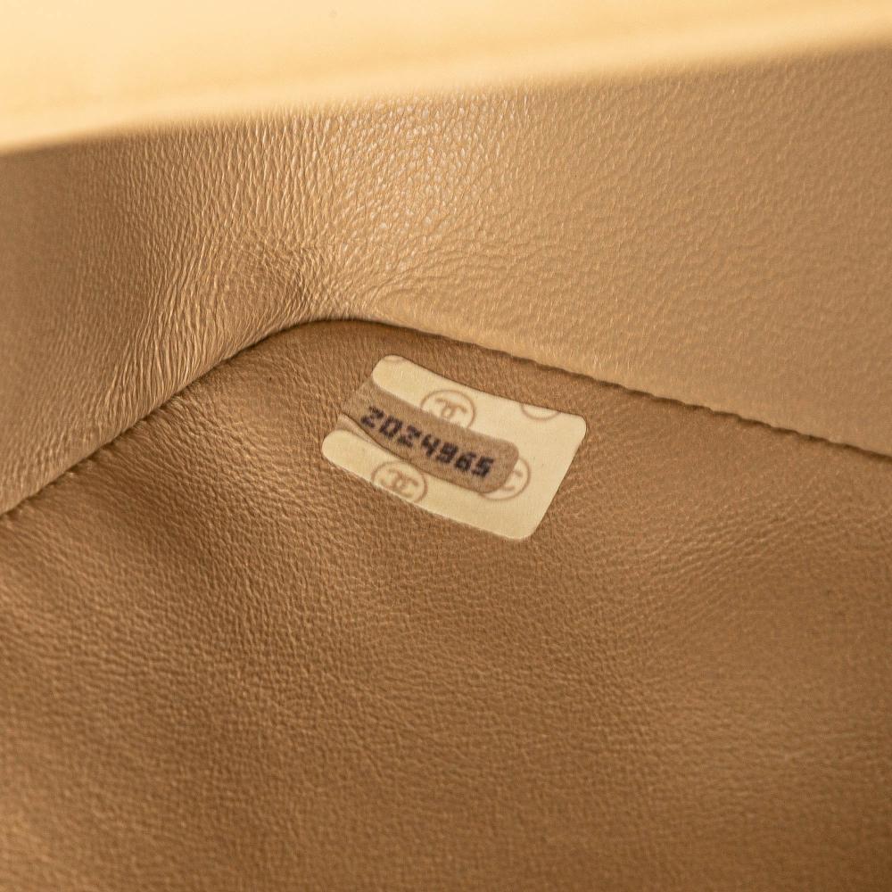 Beige Leather Chanel Flap Bag