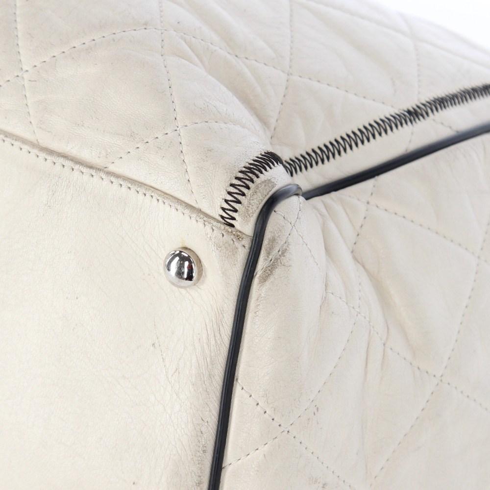 Beige Leather Chanel Shoulder Bag