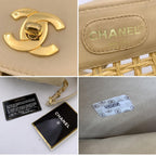 Beige Leather Chanel Backpack
