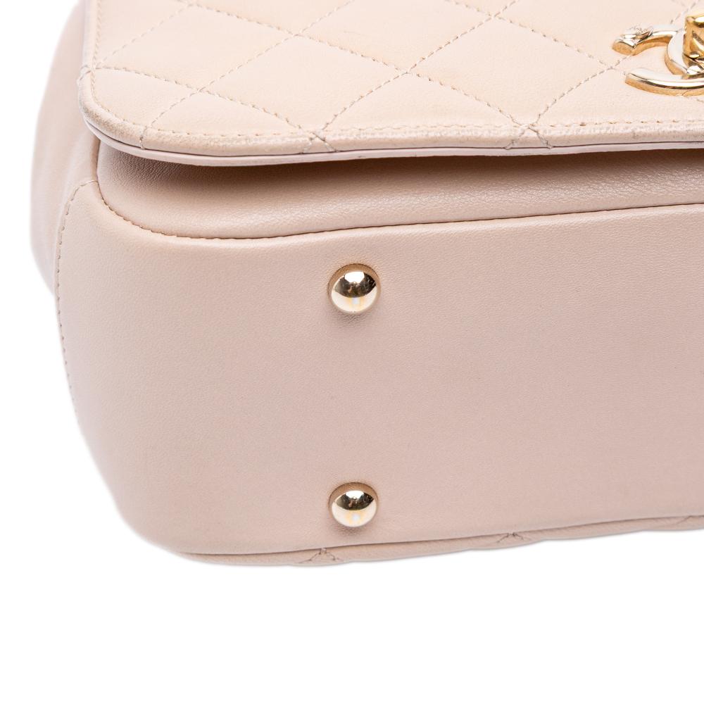 Beige Leather Chanel Flap Bag