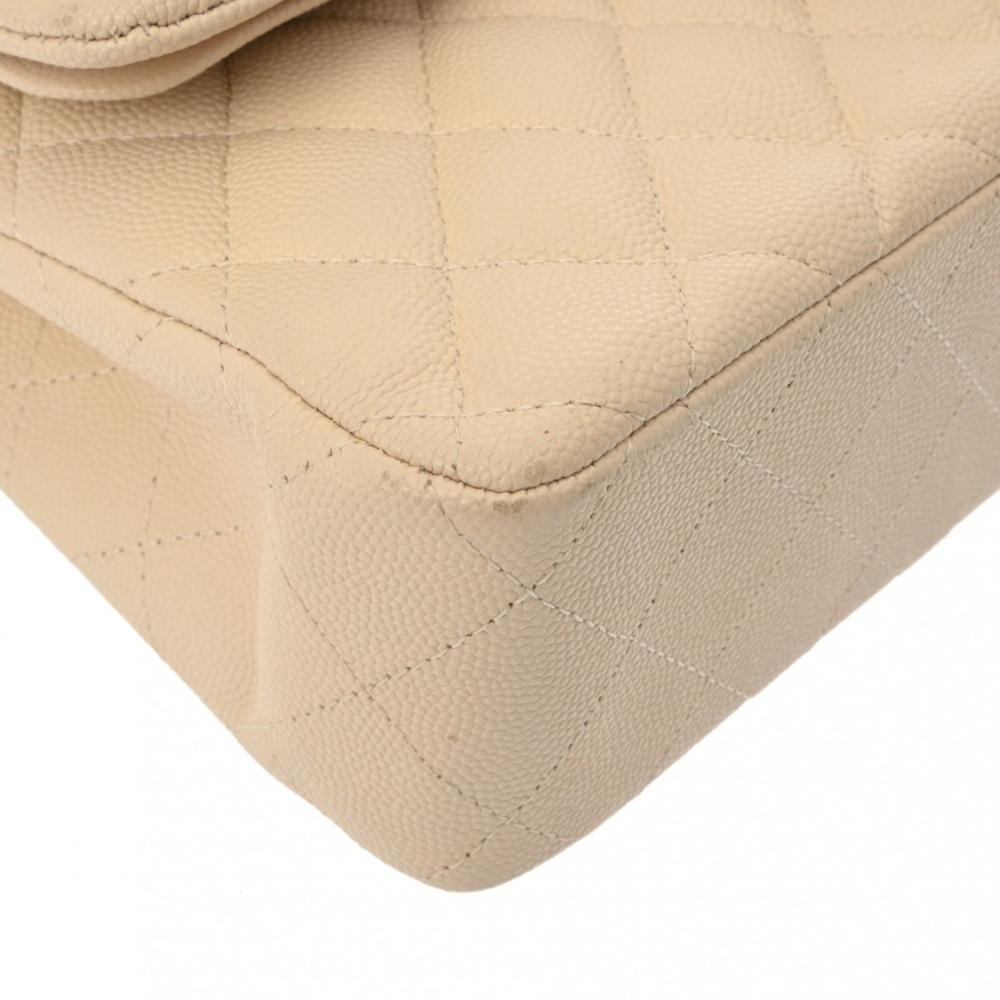 Beige Leather Chanel Flap Bag