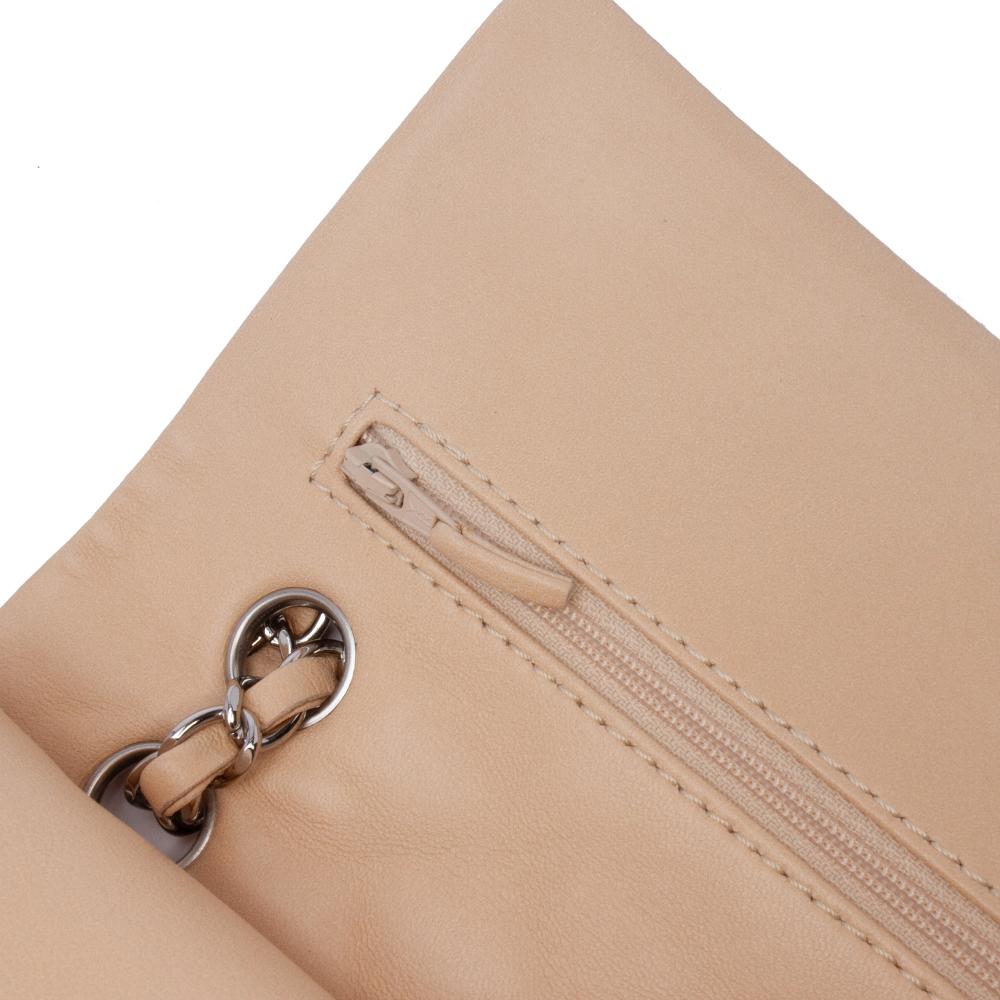 Beige Leather Chanel Flap Bag