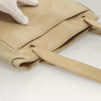 Beige Leather Chanel Shoulder Bag