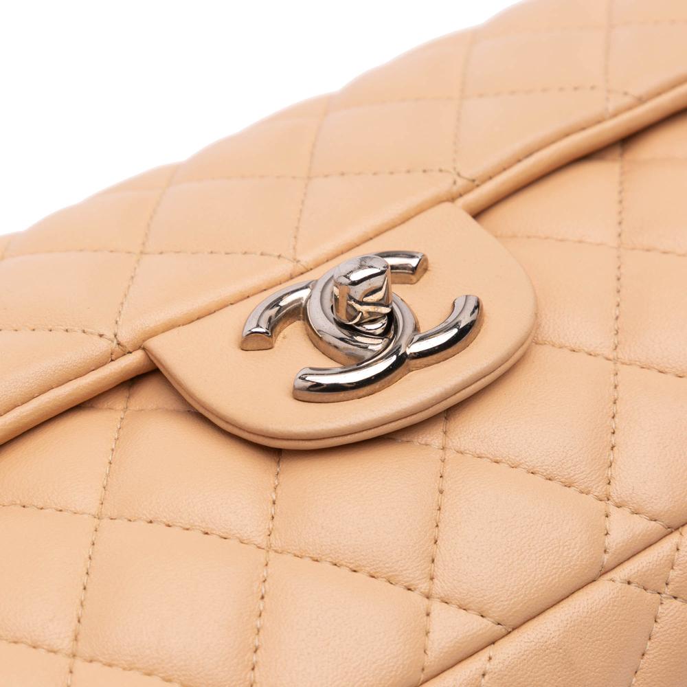 Beige Leather Chanel Flap Bag