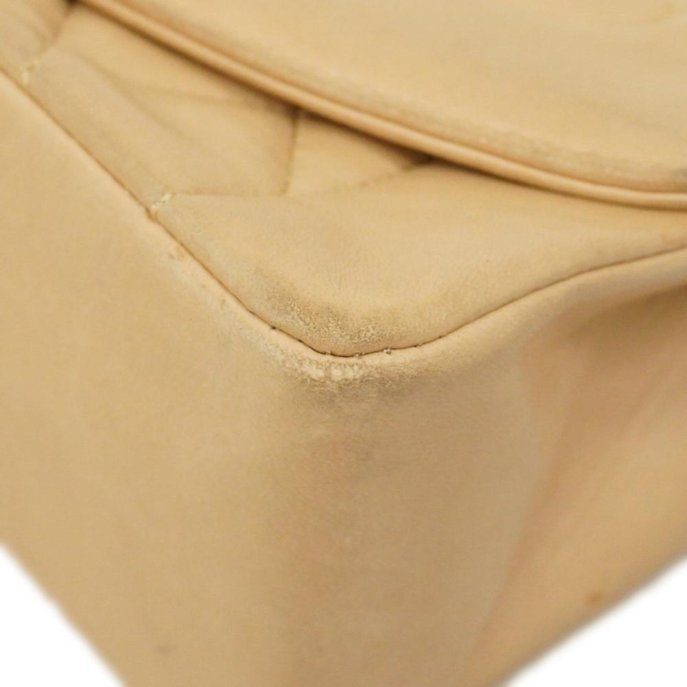 Beige Leather Chanel Shoulder Bag