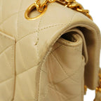 Beige Leather Chanel Flap Bag