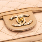 Beige Leather Chanel Flap Bag
