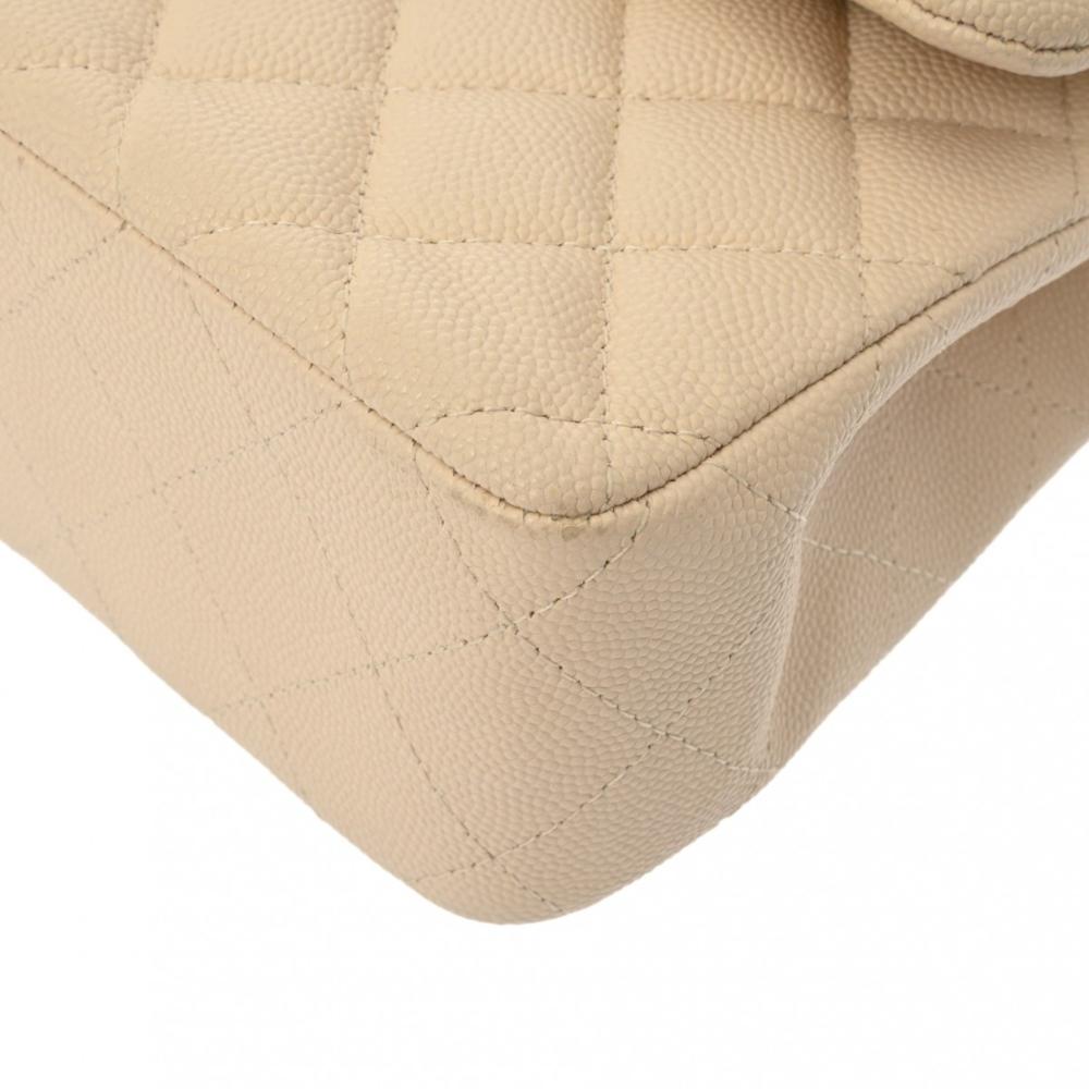 Beige Leather Chanel Flap Bag