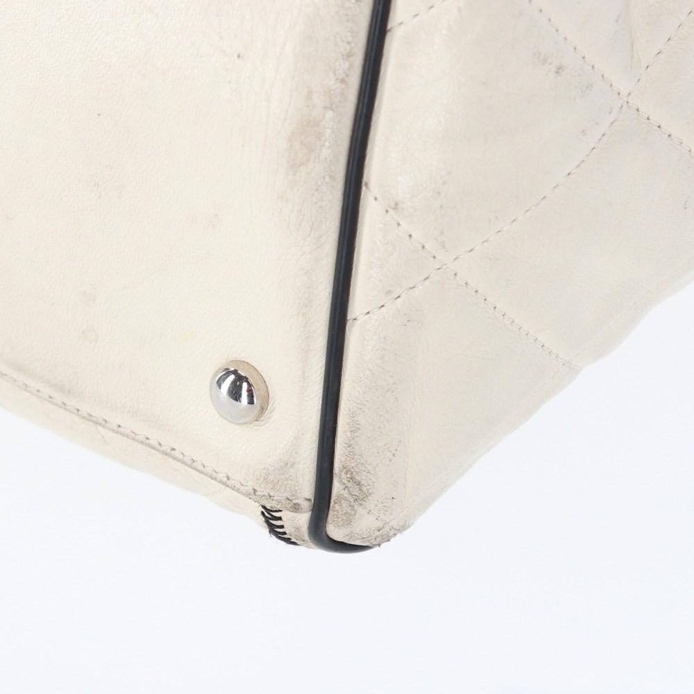 Beige Leather Chanel Shoulder Bag