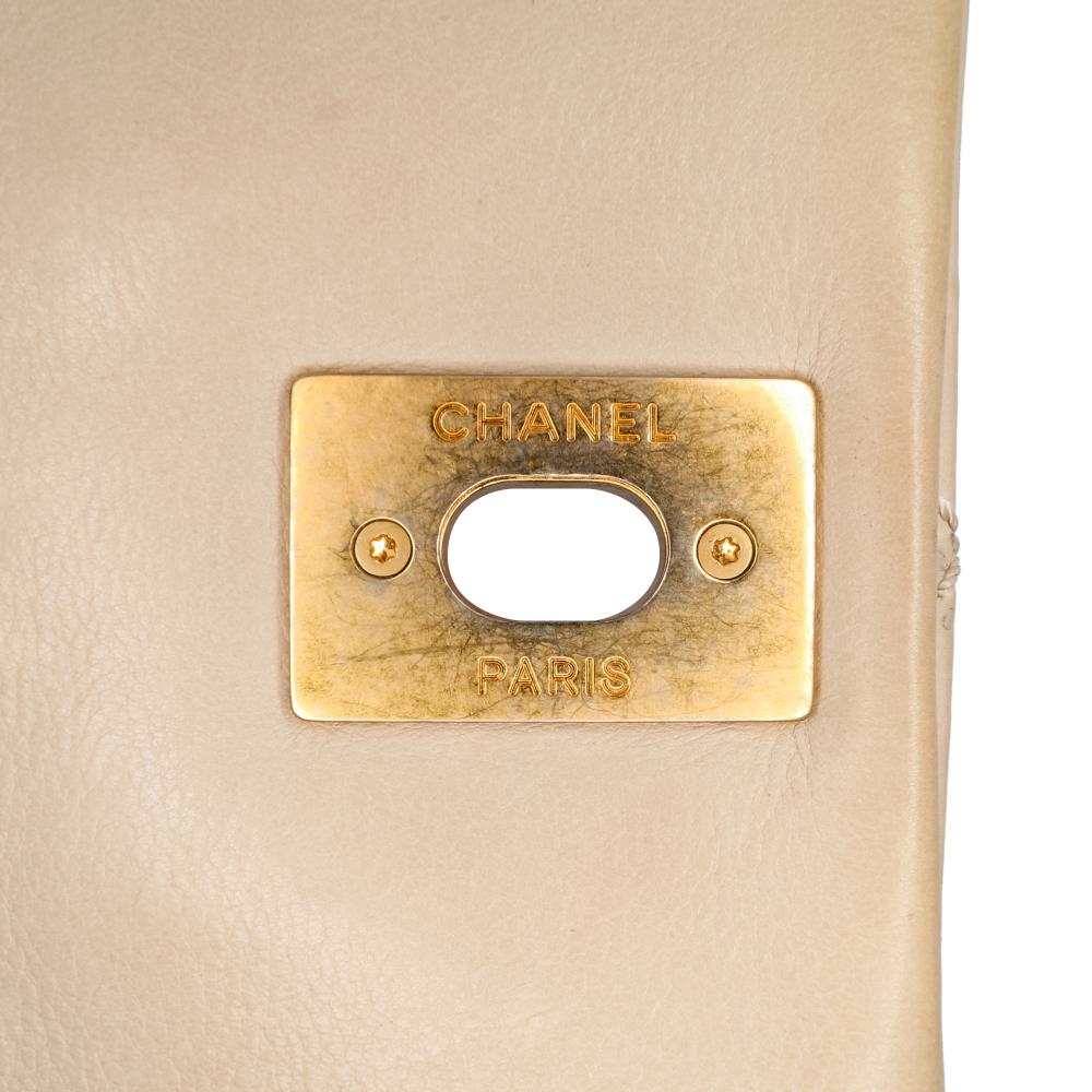 Beige Leather Chanel Flap Bag
