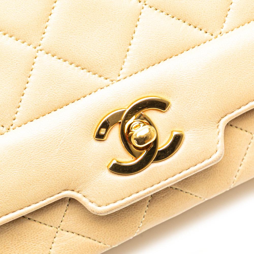 Beige Leather Chanel Flap Bag