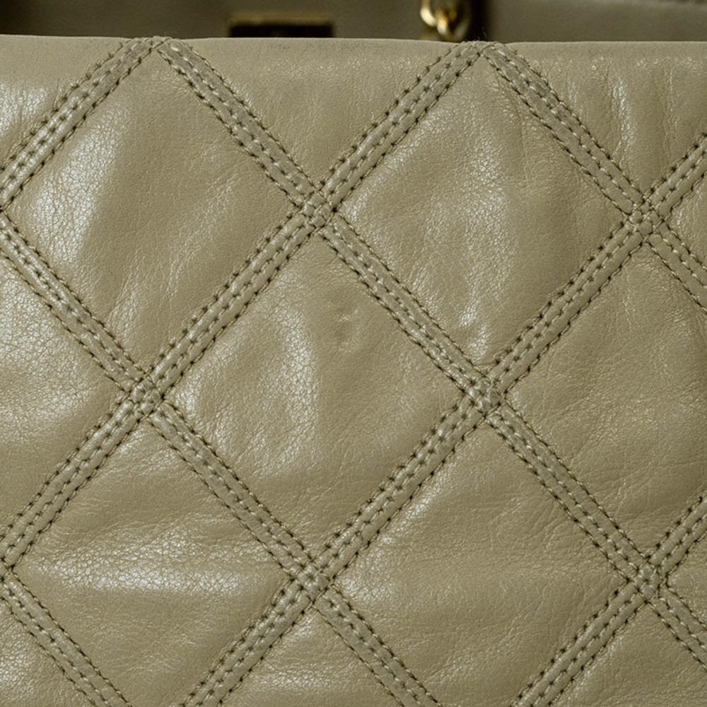 Beige Leather Chanel Shoulder Bag