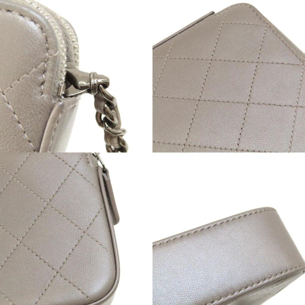 Beige Leather Chanel Shoulder Bag