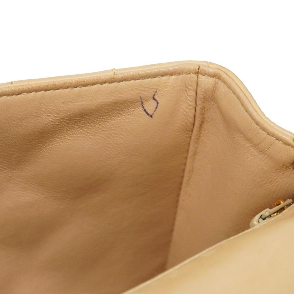 Beige Leather Chanel Shoulder Bag