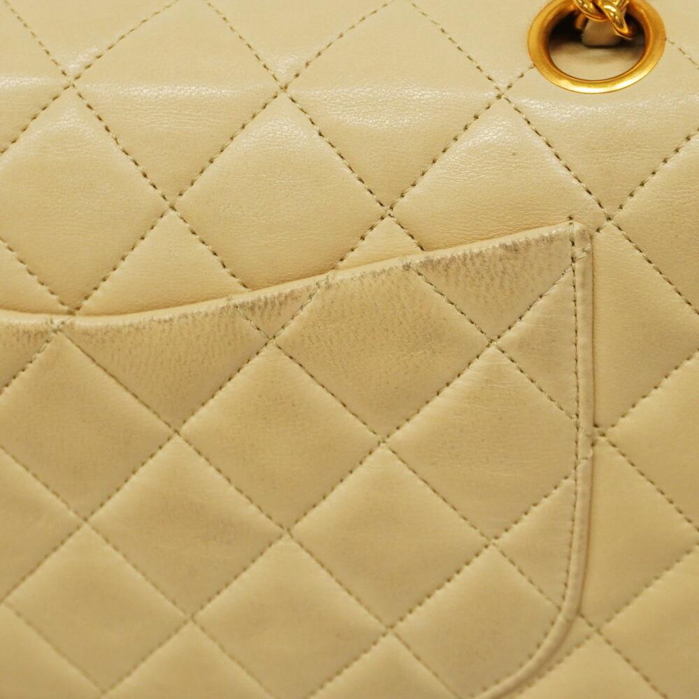 Beige Leather Chanel Flap Bag