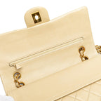Beige Leather Chanel Flap Bag