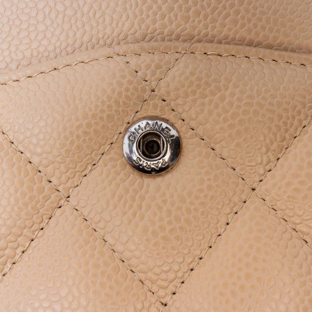 Beige Leather Chanel Flap Bag