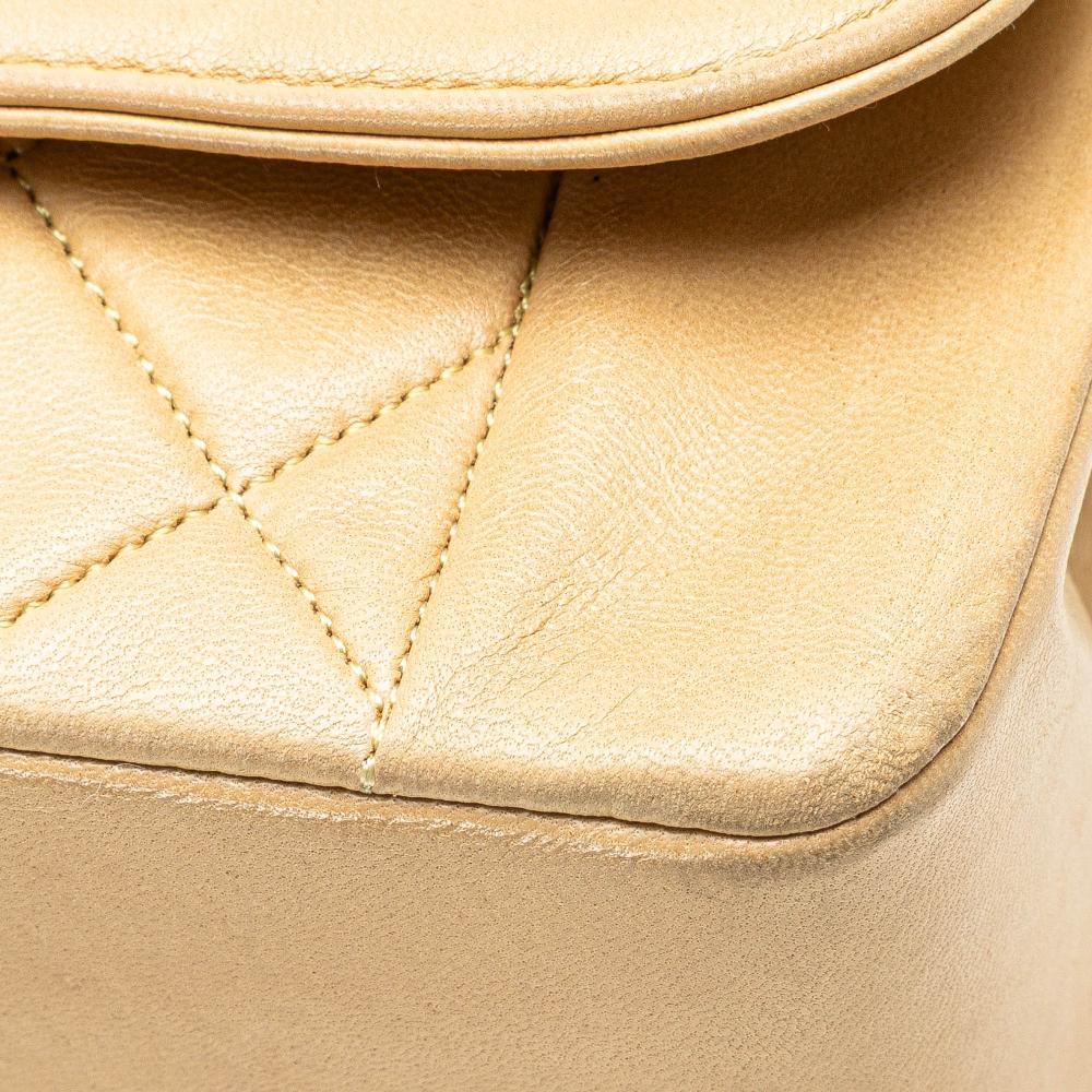 Beige Leather Chanel Flap Bag