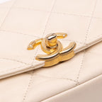 Beige Leather Chanel Flap Bag