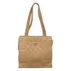 Beige Leather Chanel Shoulder Bag