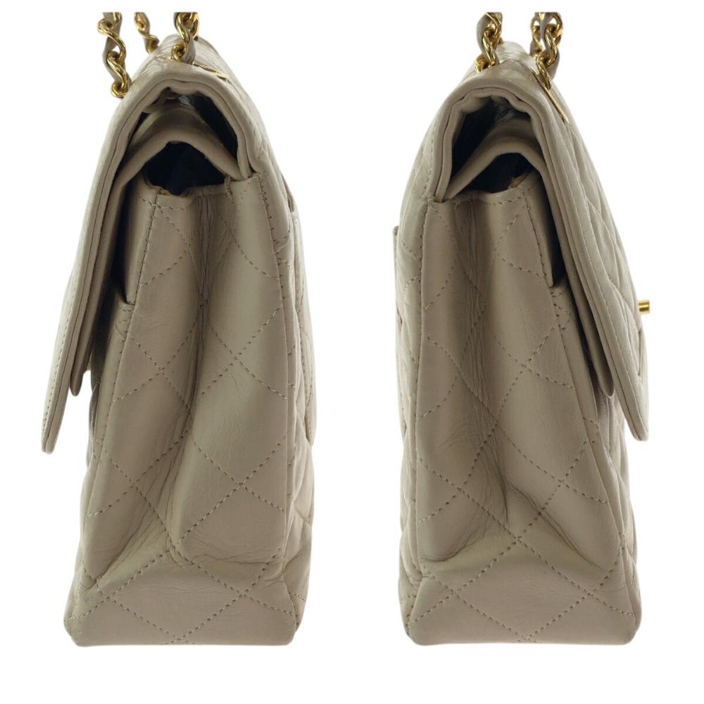 Beige Leather Chanel Flap Bag