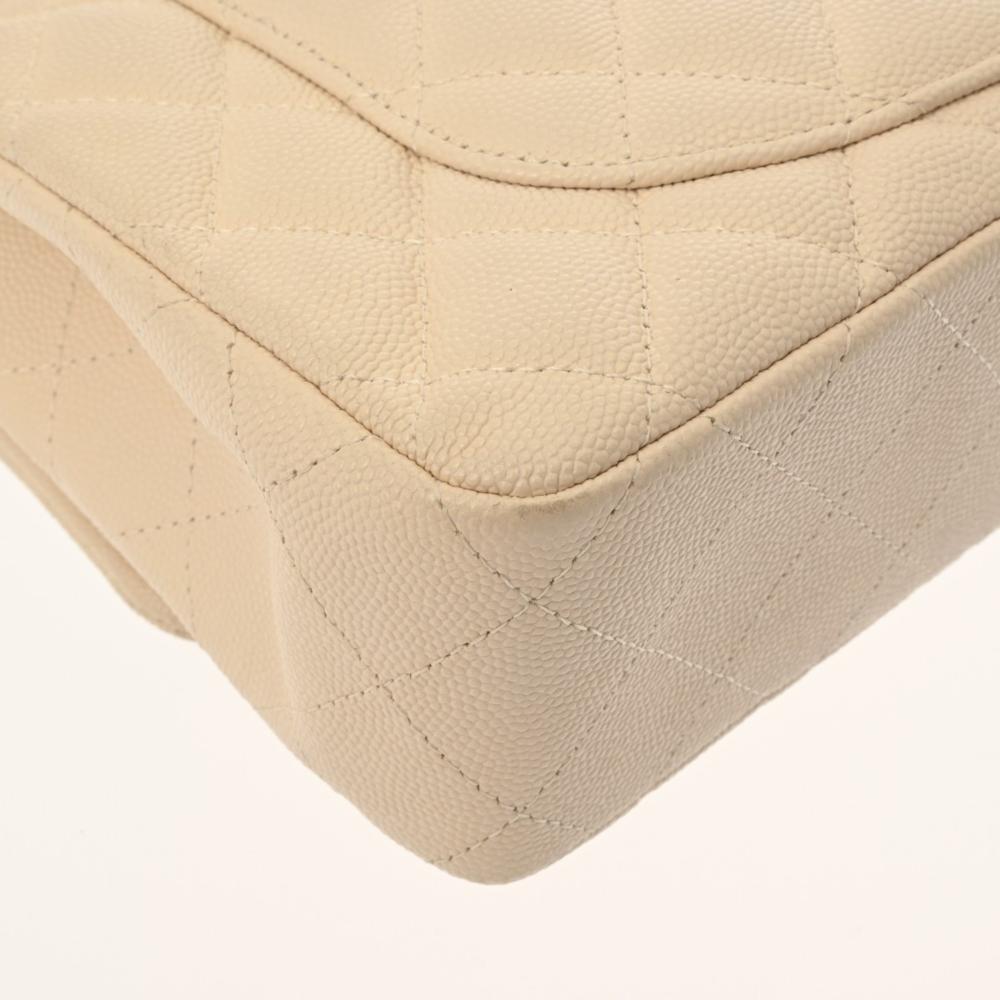 Beige Leather Chanel Flap Bag