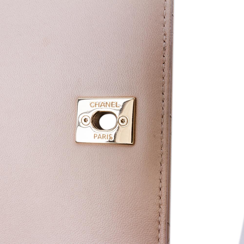 Beige Leather Chanel Flap Bag