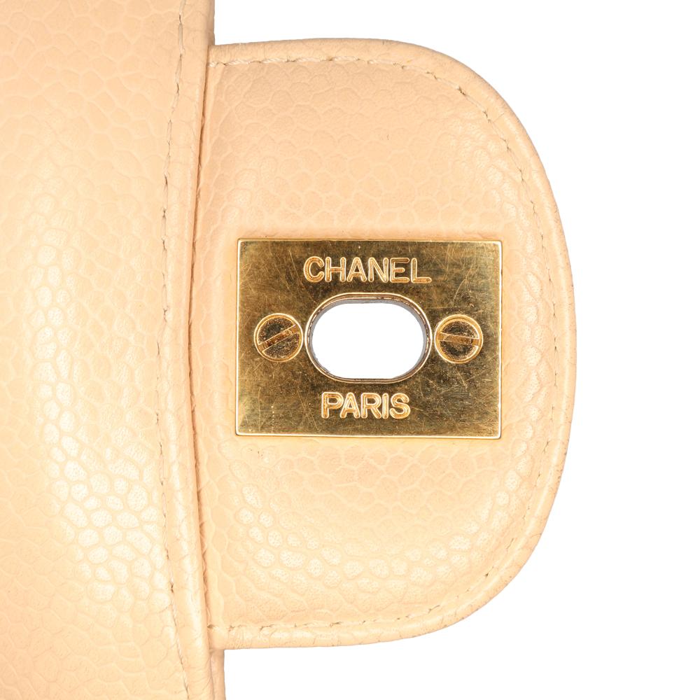 Beige Leather Chanel Flap Bag