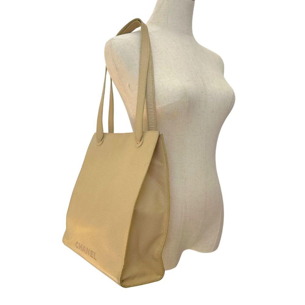 Beige Leather Chanel Shoulder Bag