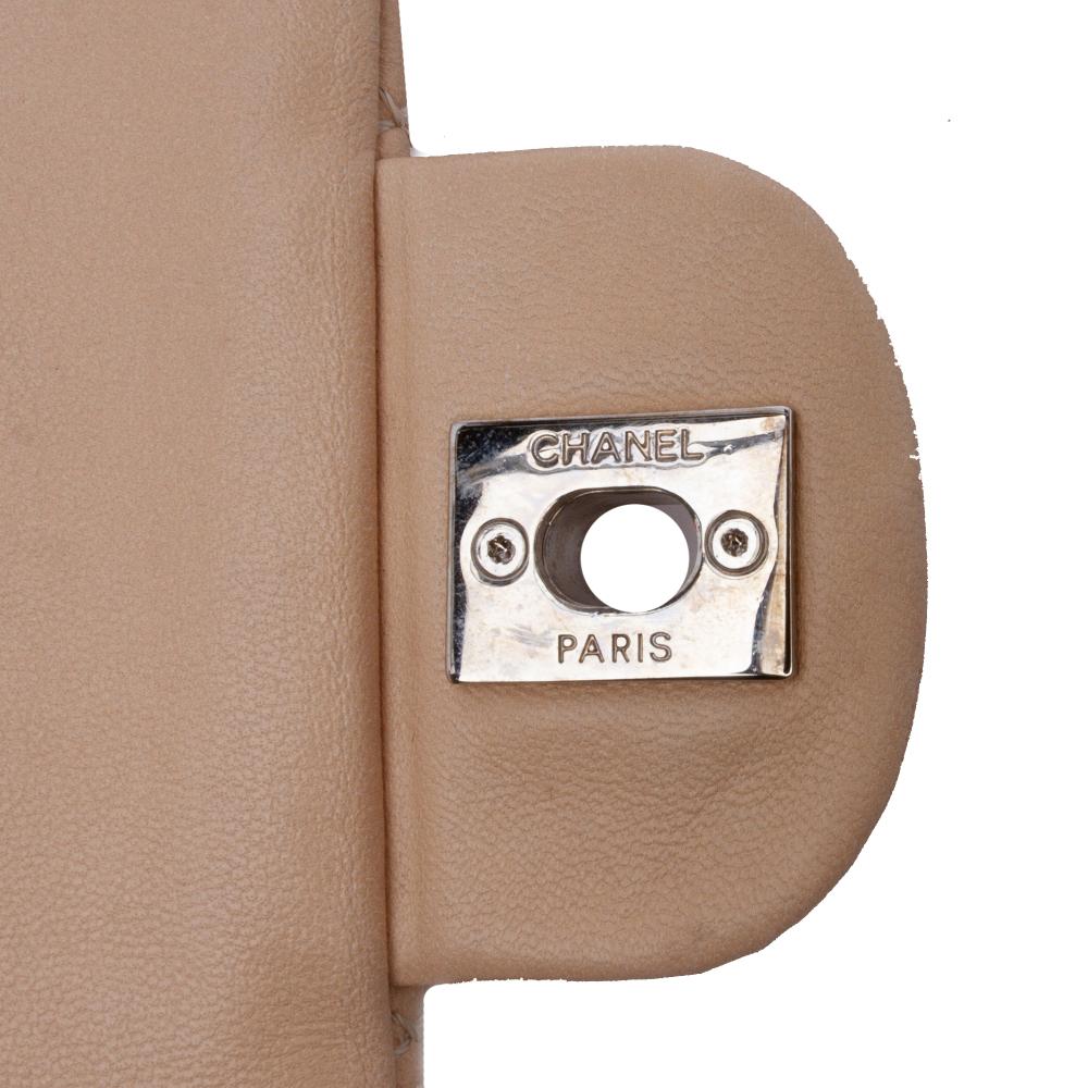 Beige Leather Chanel Flap Bag