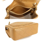Beige Leather Chanel Shoulder Bag
