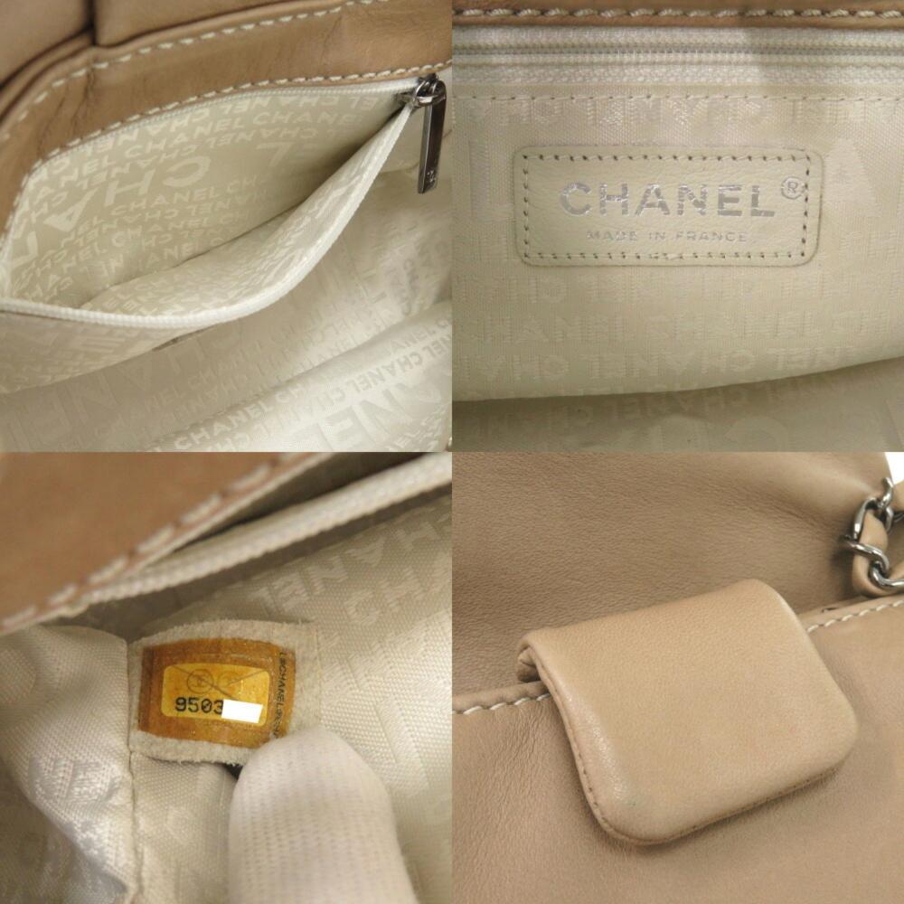 Beige Leather Chanel Shoulder Bag