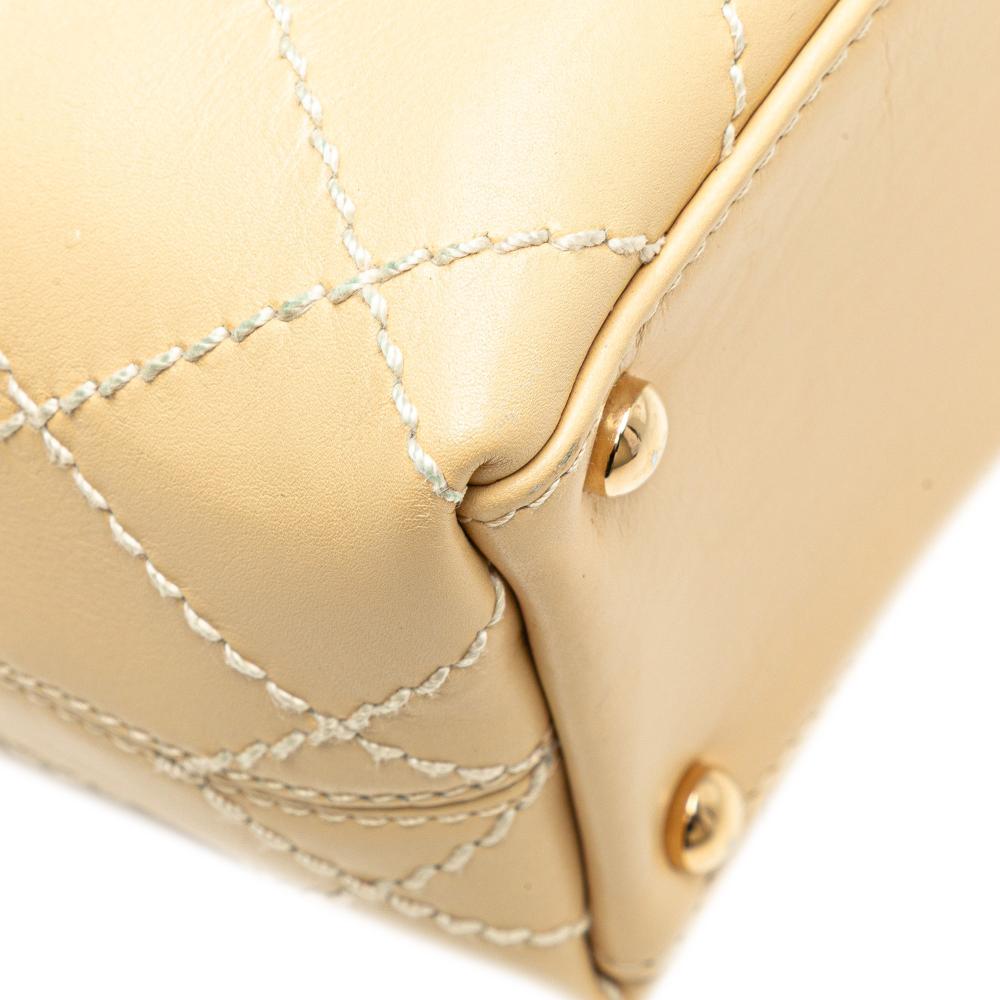 Beige Leather Chanel Flap Bag