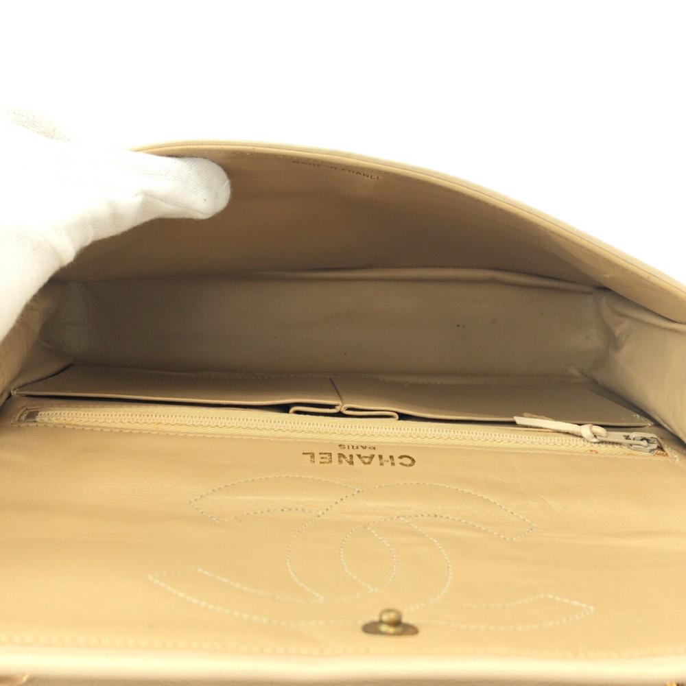 Beige Leather Chanel Flap Bag