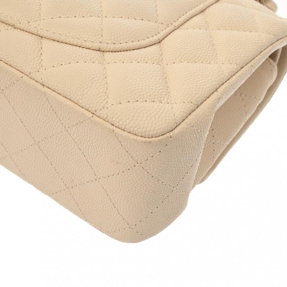 Beige Leather Chanel Flap Bag