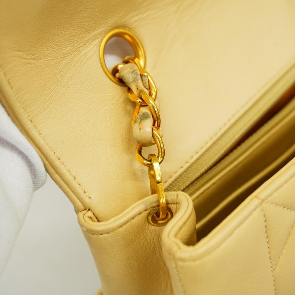 Beige Leather Chanel Shoulder Bag