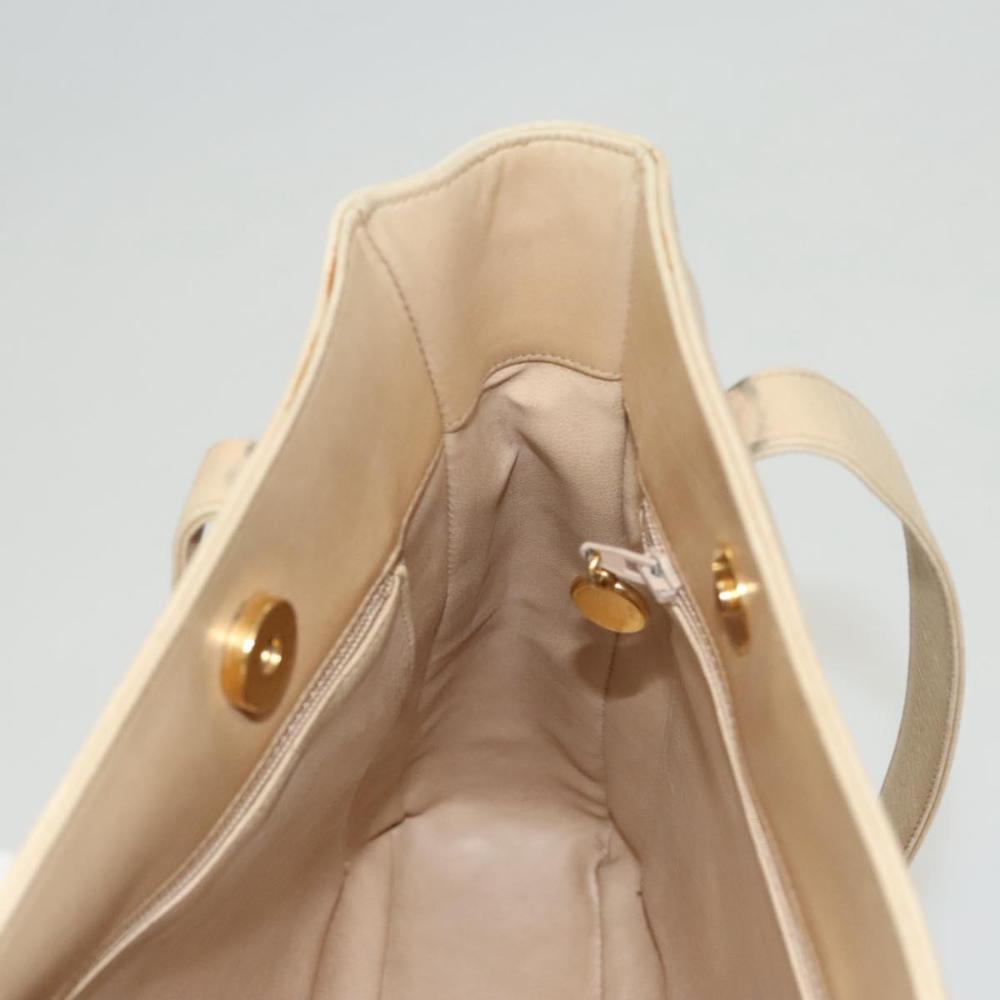 Beige Leather Chanel Shoulder Bag