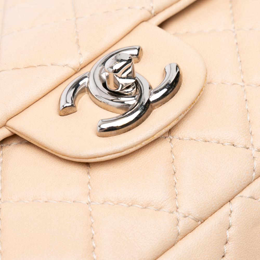 Beige Leather Chanel Flap Bag