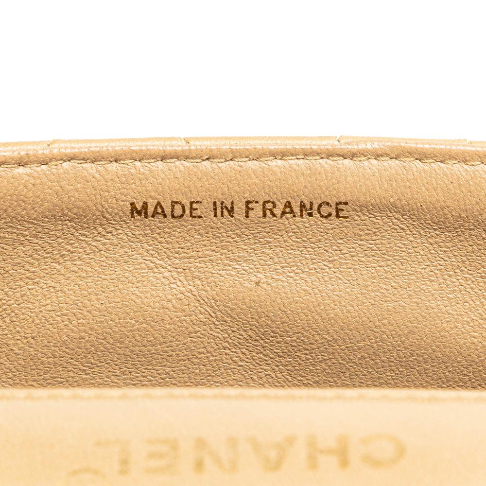 Beige Leather Chanel Flap Bag