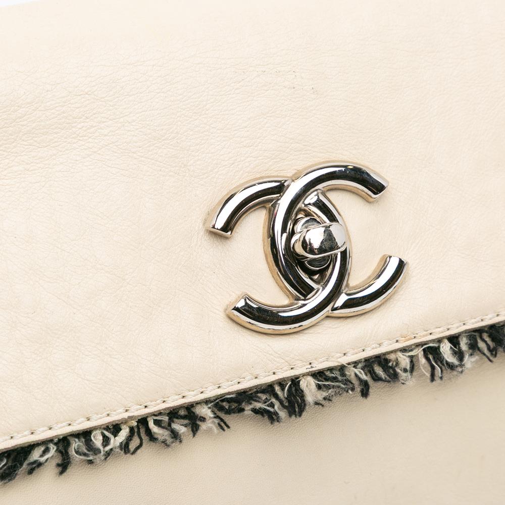 Beige Leather Chanel Flap Bag