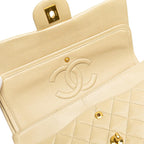 Beige Leather Chanel Flap Bag