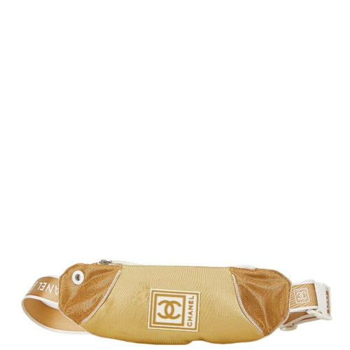 Beige Nylon Chanel Belt Bag