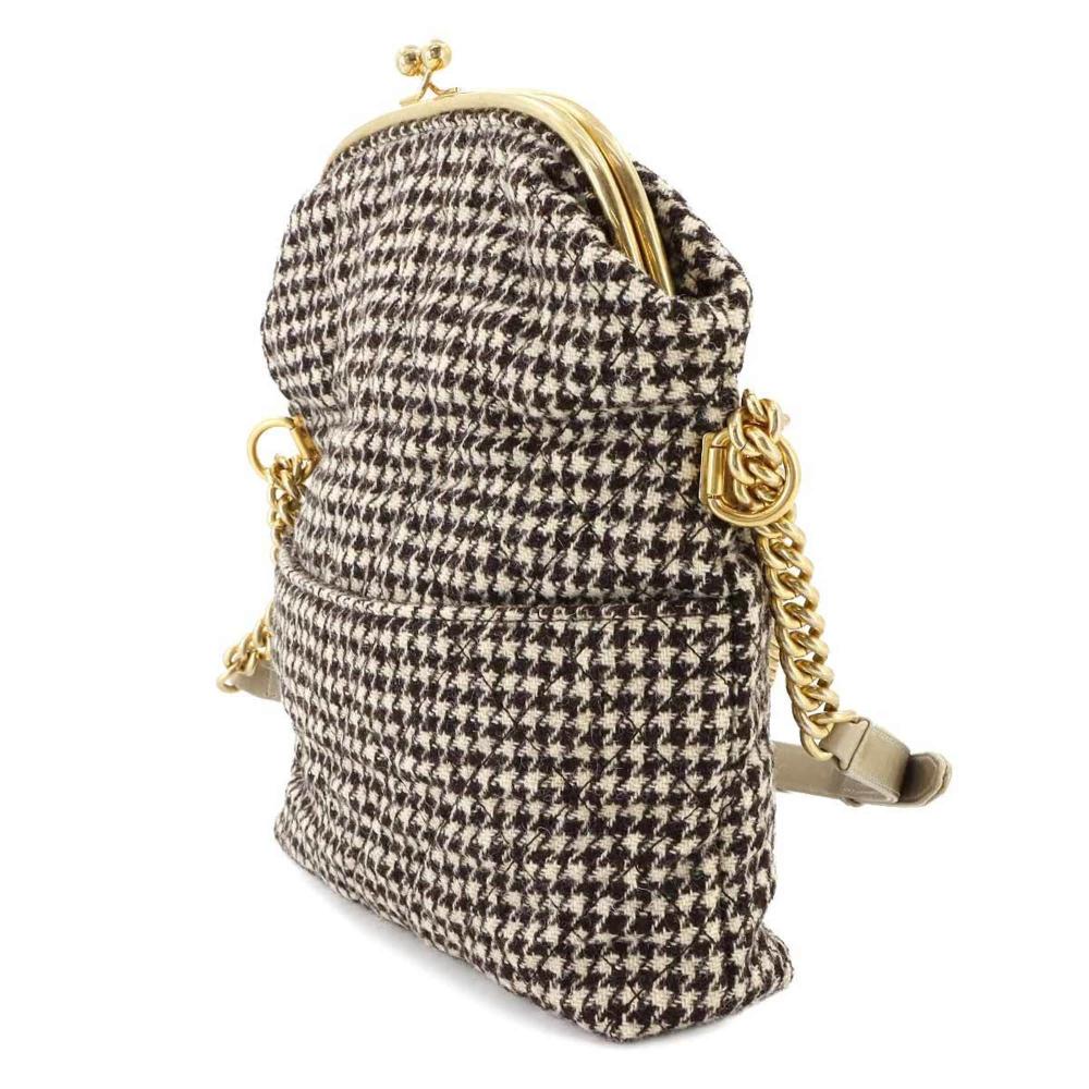 Beige Wool Chanel Shoulder Bag