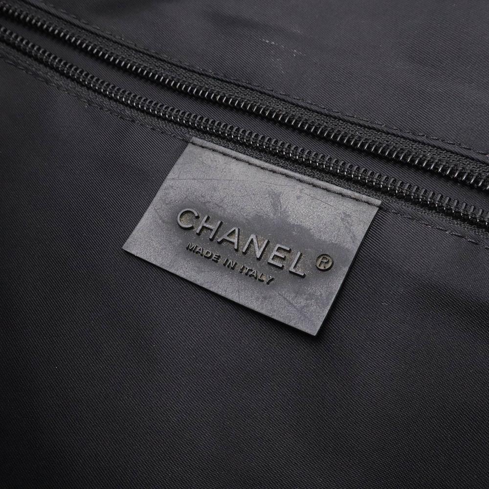 Black Canvas Chanel Shoulder Bag